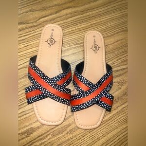 Elegant Black and‎ Orange Women's Sandals